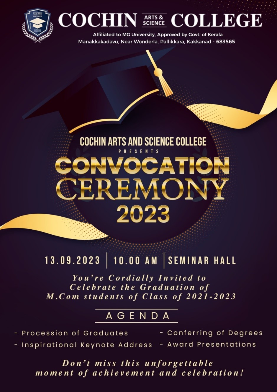 CONVOCATION CEREMONY 2023 – Cochin Arts and Science College